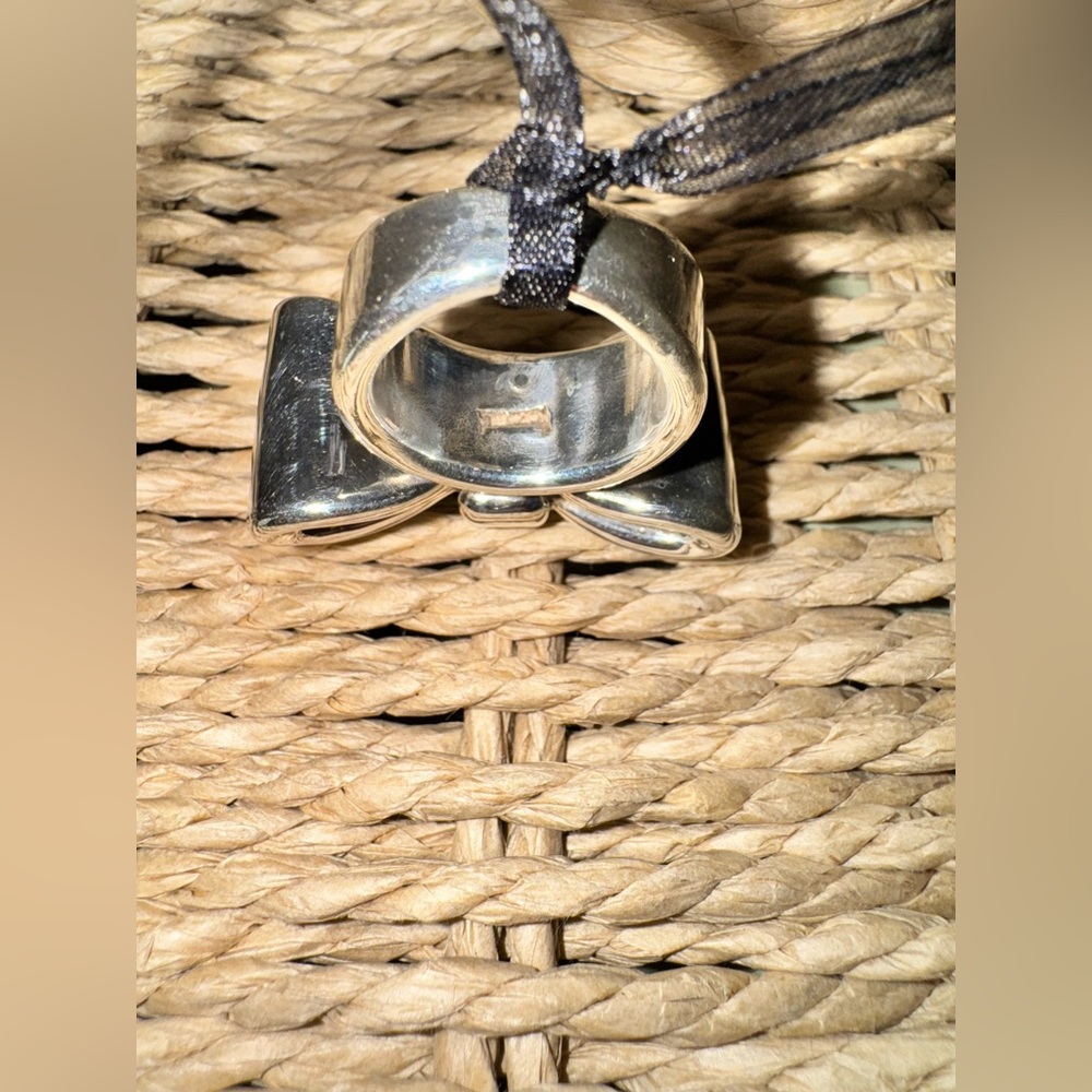 E&L Israel Ring Sterling Silver Electroform Bow  Sz.7 - Picture 3 of 8